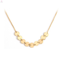 Edelstahl Modeschmuck Choker Kette 18K Gold Münze Anhänger Halskette